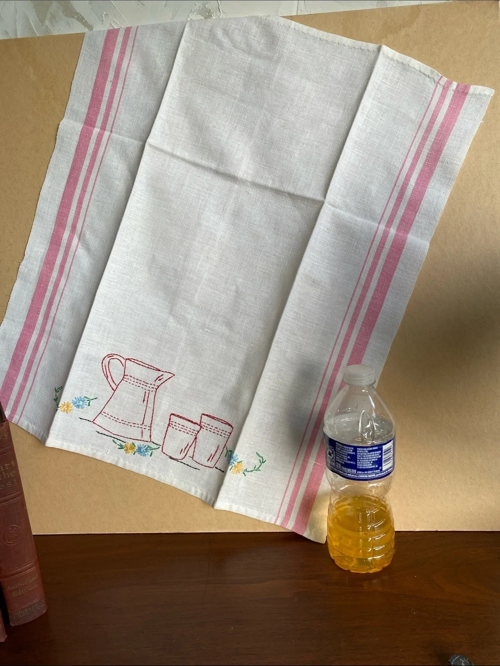 Hand embroidered Kitchen tea towel